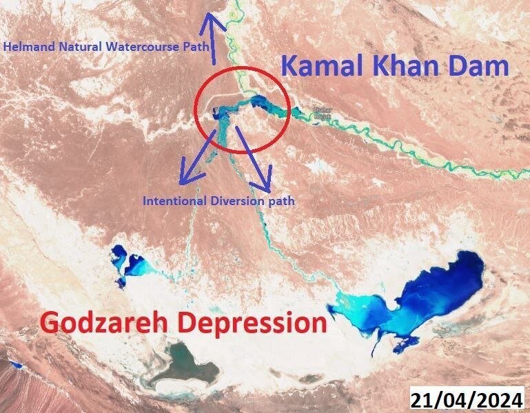 انحراف عمدي آب‌هاي مشترک ايران و افغانستان